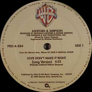 ASHFORD & SIMPSON "LOVE DON'T MAKE IT RIGHT" (LONG VERSION)