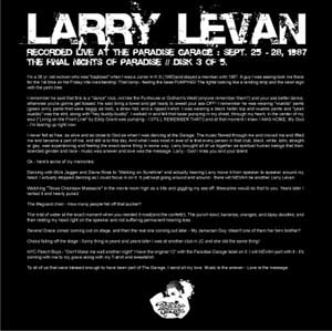 LARRY LEVAN "FINAL NIGHT OF PARADISE / DISK 3 OF 5"